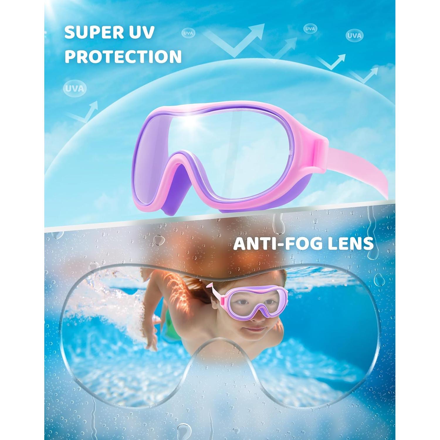 Gafas de Natación Aegend para Niños 3-15 Años Antivaho UV