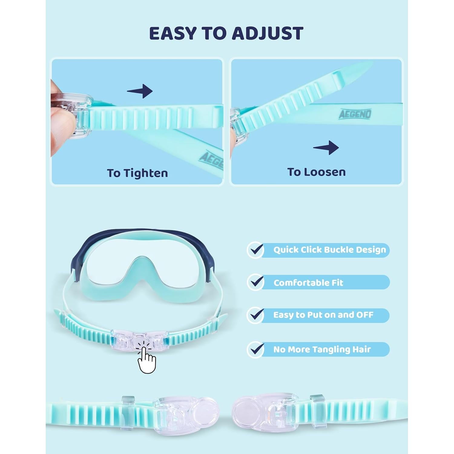 Gafas de Natación Aegend para Niños 3-15 Años Antivaho UV