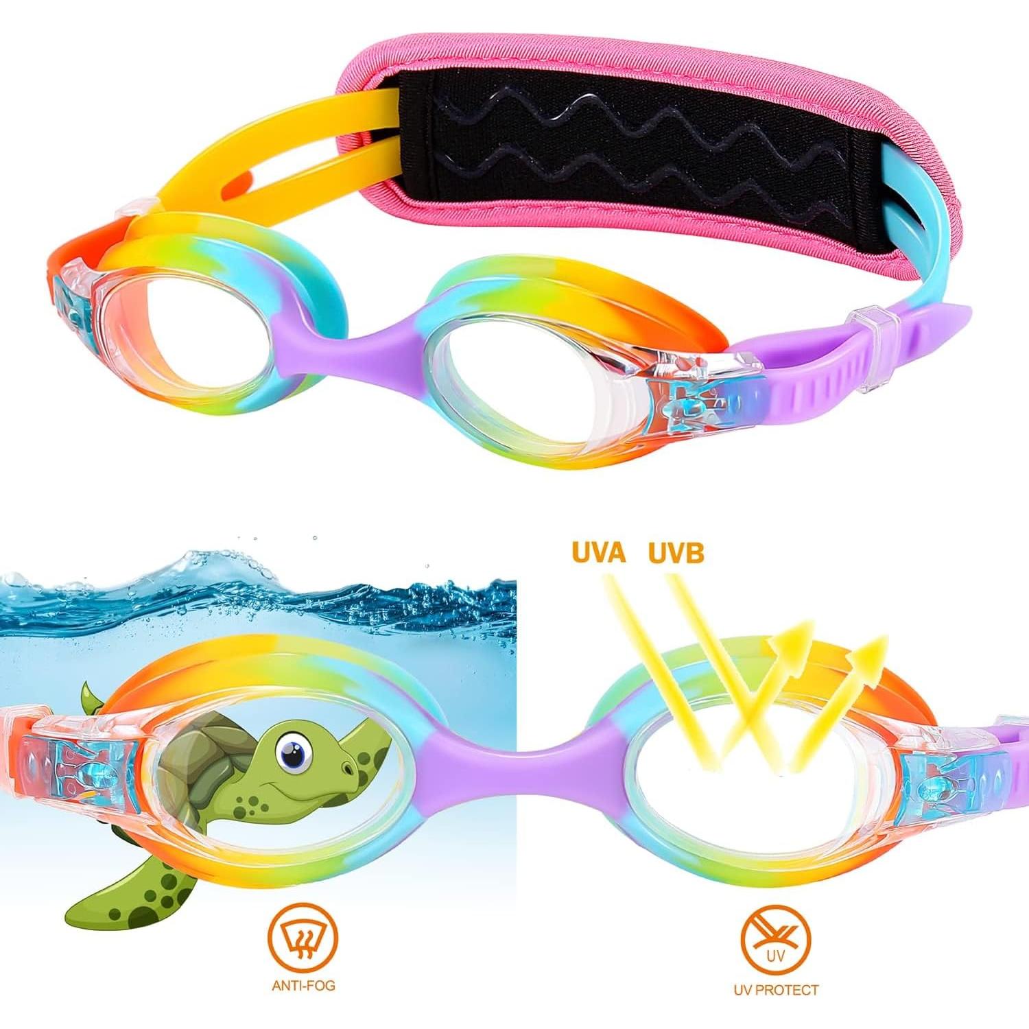 Gafas de natación para niños RUIGAO 2 a 6 años con correa