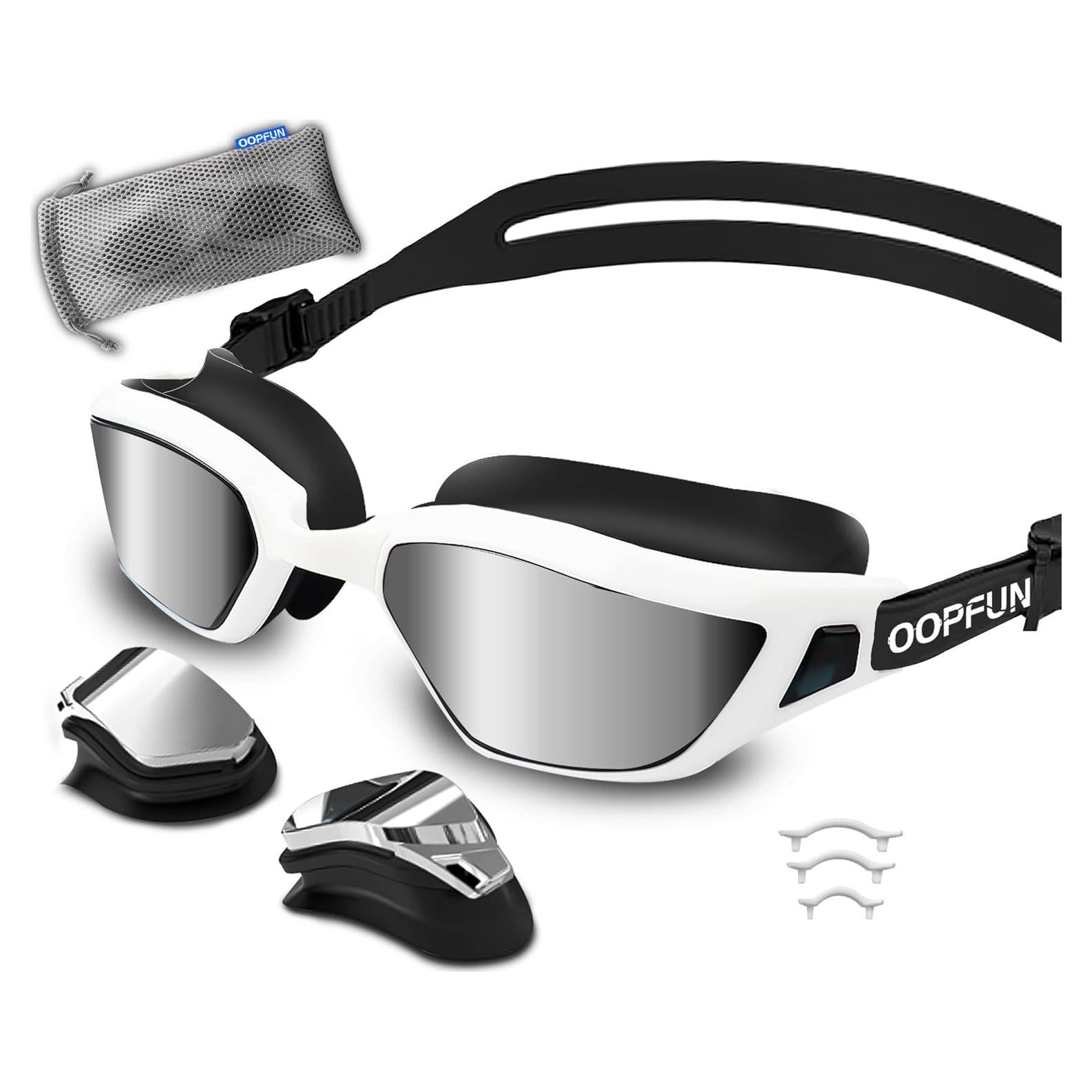 Gafas de Natación OOPFUN Adulto Unisex Anti Niebla UV 2 Lentes