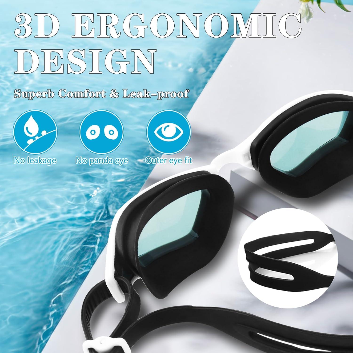 Gafas de Natación OOPFUN Adulto Unisex Anti Niebla UV 2 Lentes