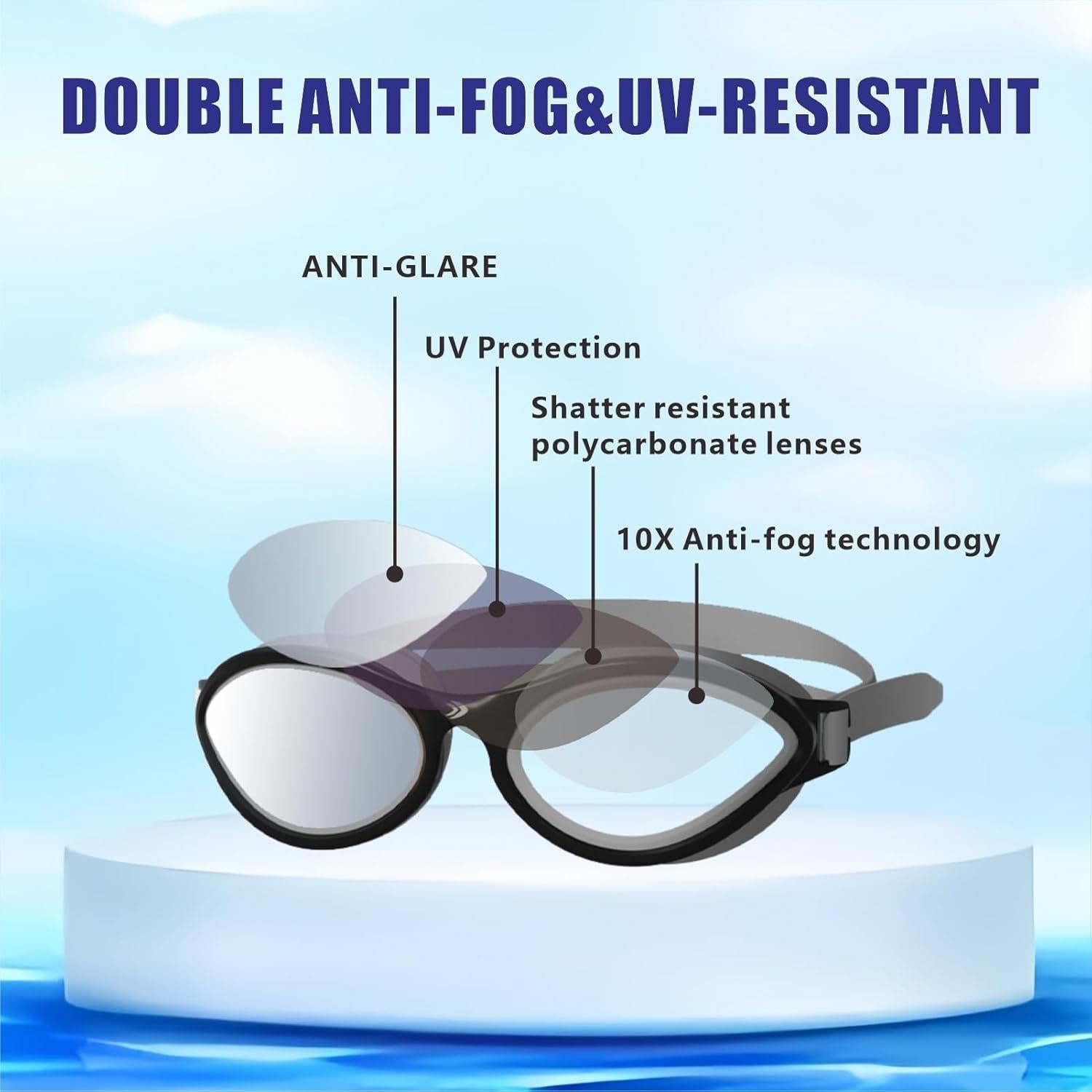 Gafas de natación Longsail polarizadas con protección UV y antiempañante