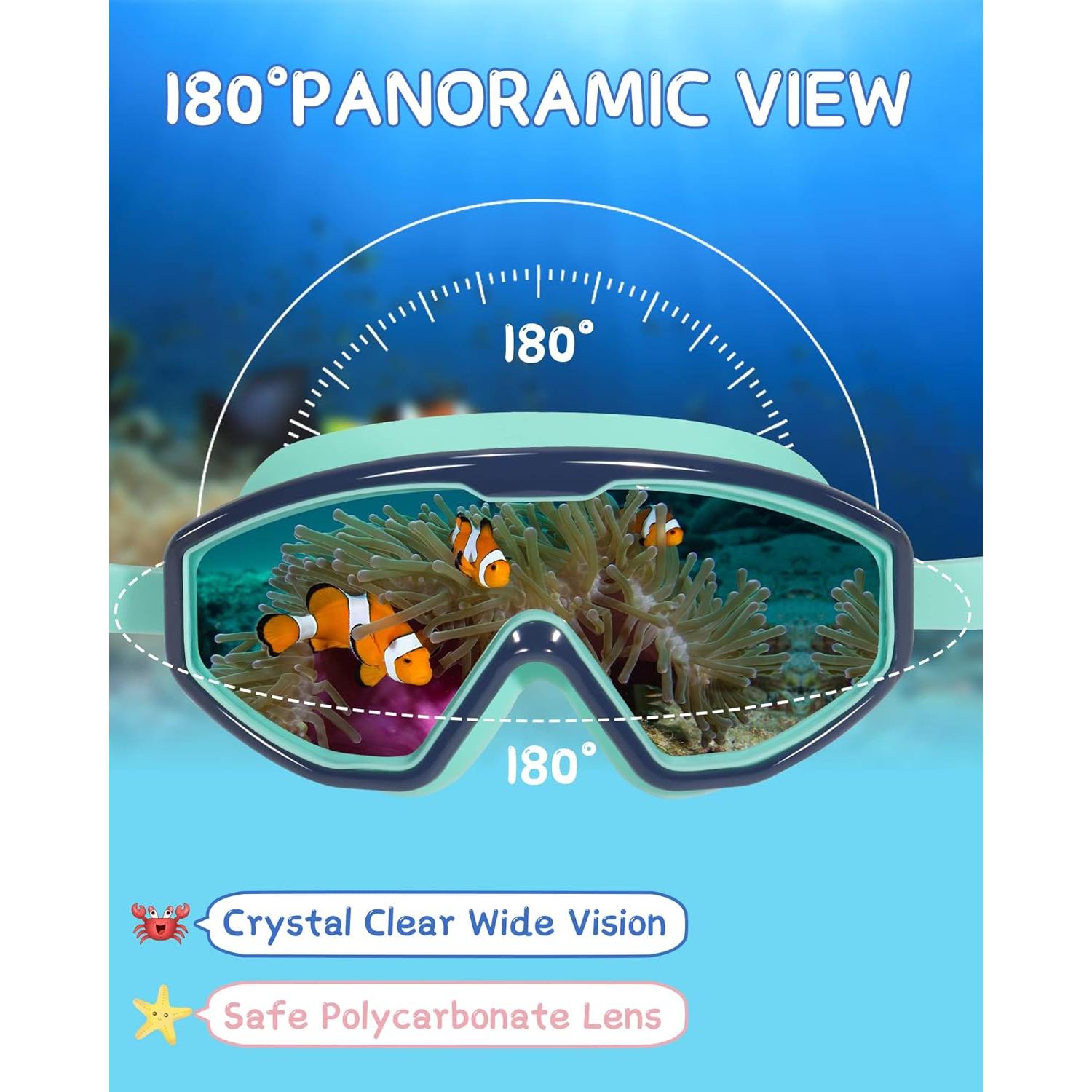 Gafas de Natación para Niños 3-15 años Anti-vaho UV - 2 Piezas