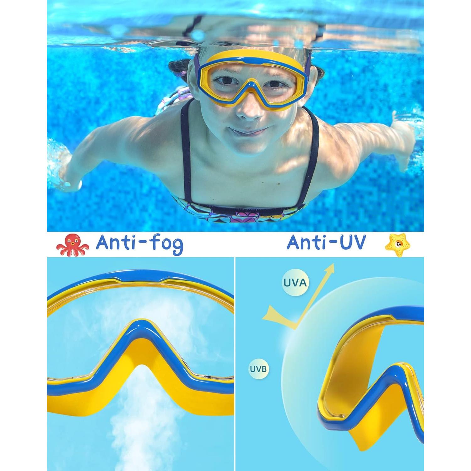 Gafas de Natación para Niños 3-15 años Anti-vaho UV - 2 Piezas