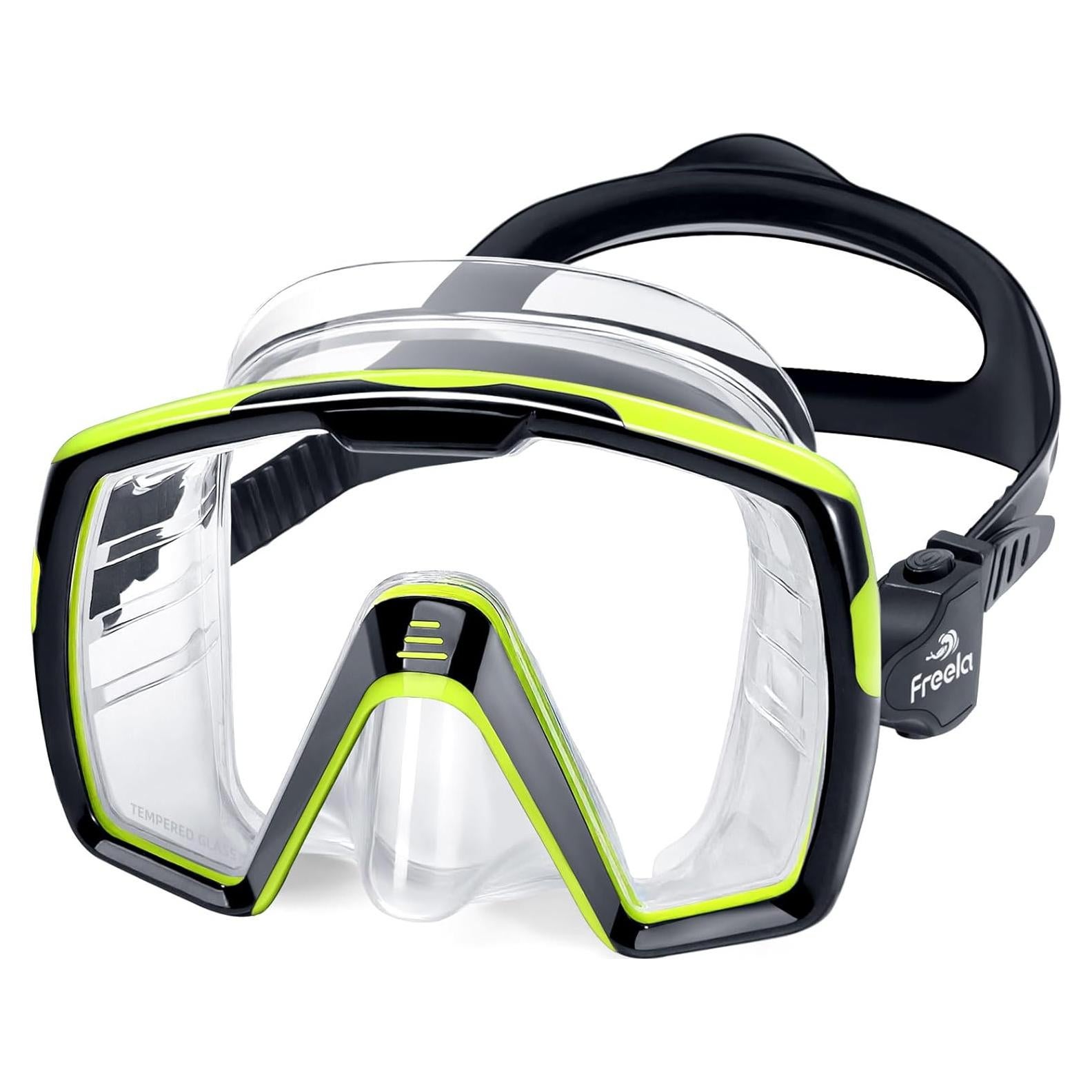 Máscara de Natación Freela Unisex Amarilla con Lentes Templados