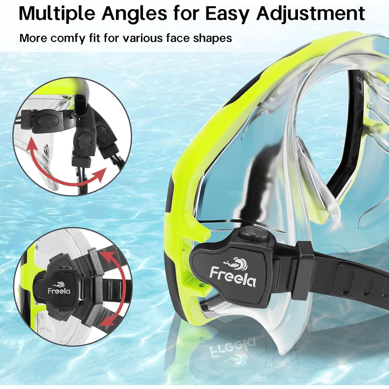 Máscara de Natación Freela Unisex Amarilla con Lentes Templados