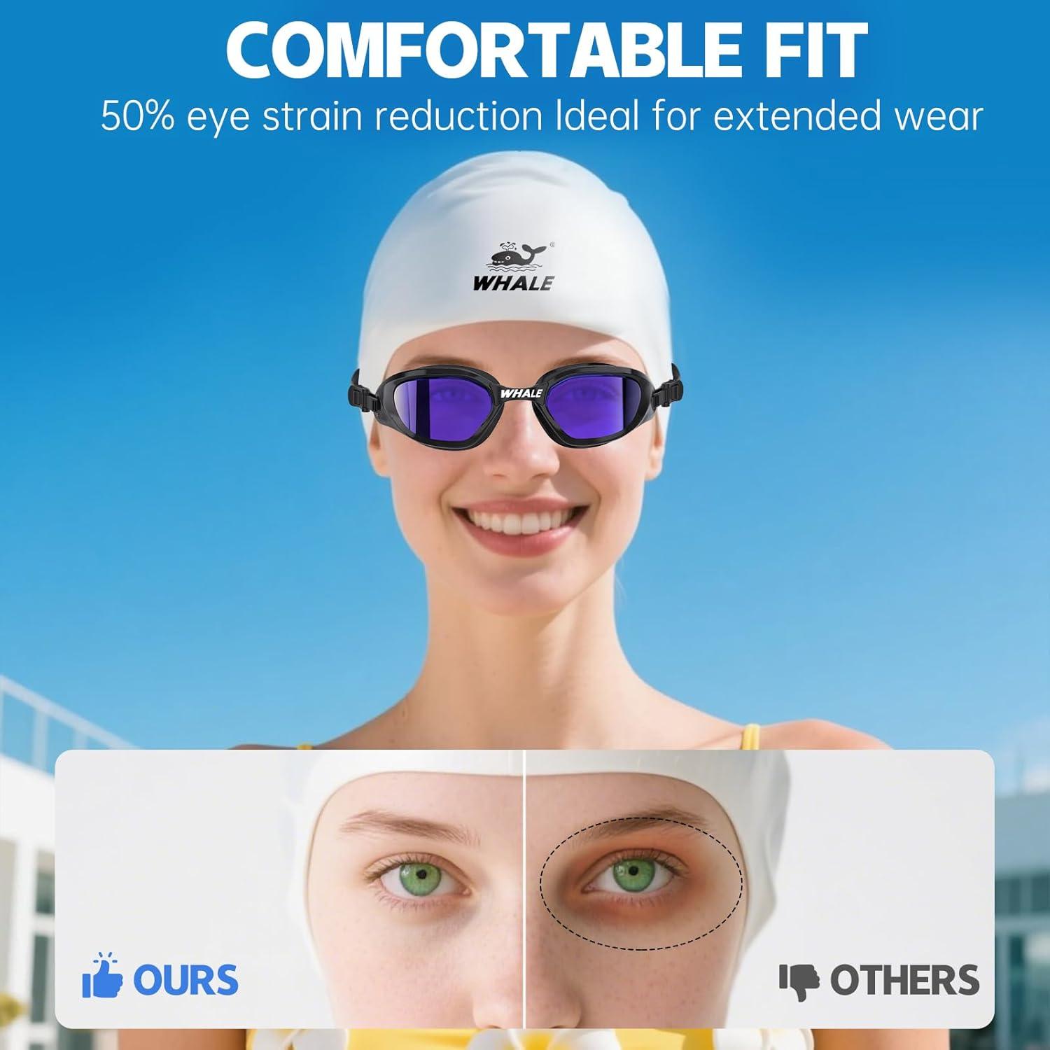 Gafas de natación Whale polarizadas UV400 antiempañante