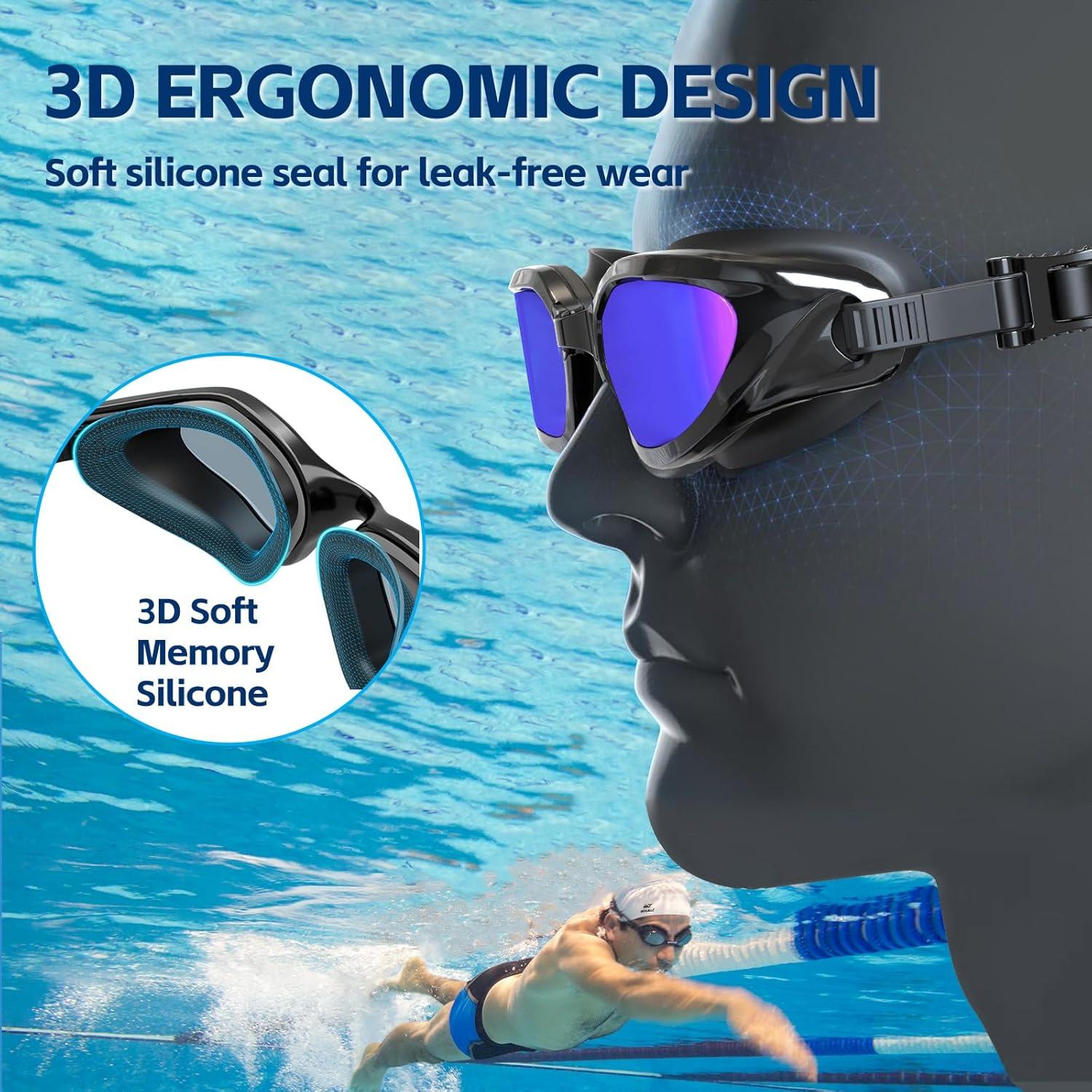 Gafas de natación Whale polarizadas UV400 antiempañante