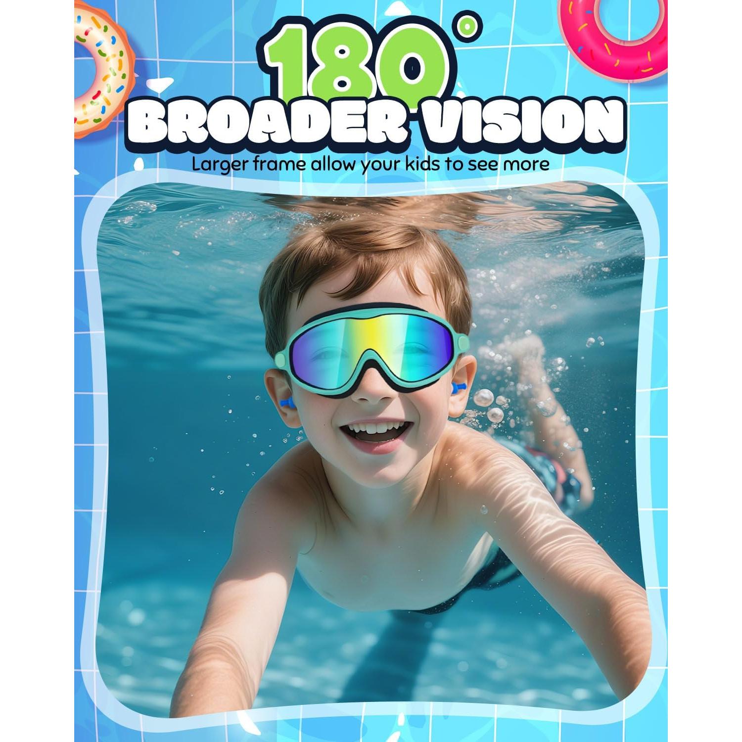 Gafas de natación Rantizon para niños, antiempañante UV, 3-14 años
