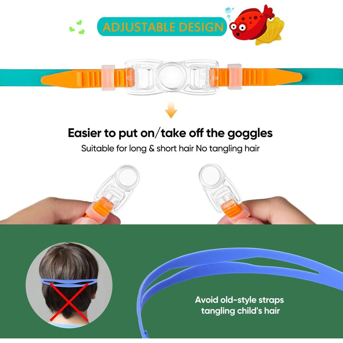 Gafas de natación para niños Careula - Silicona suave, UV