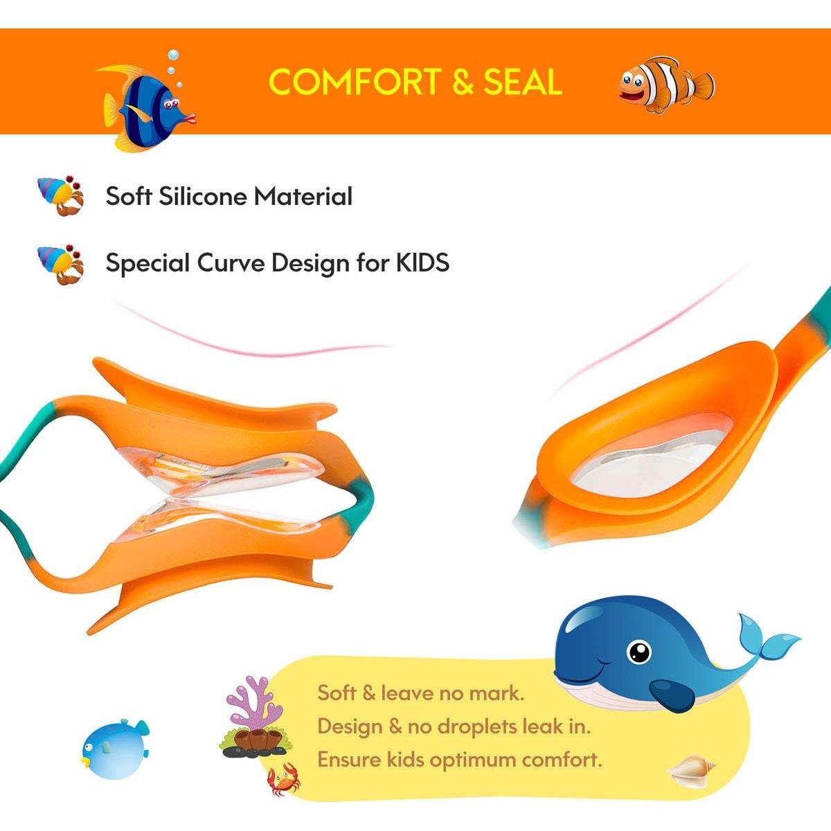 Gafas de natación para niños Careula - Silicona suave, UV