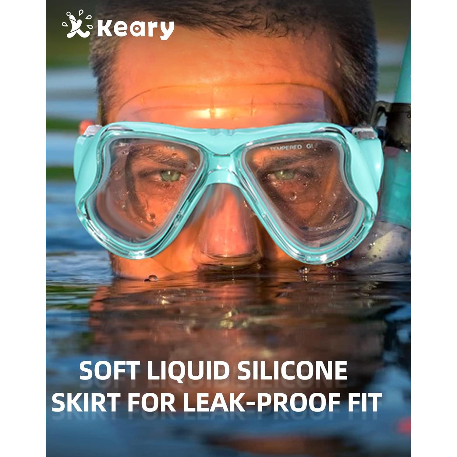 Gafas de natación Keary con máscara de buceo 180° vista clara