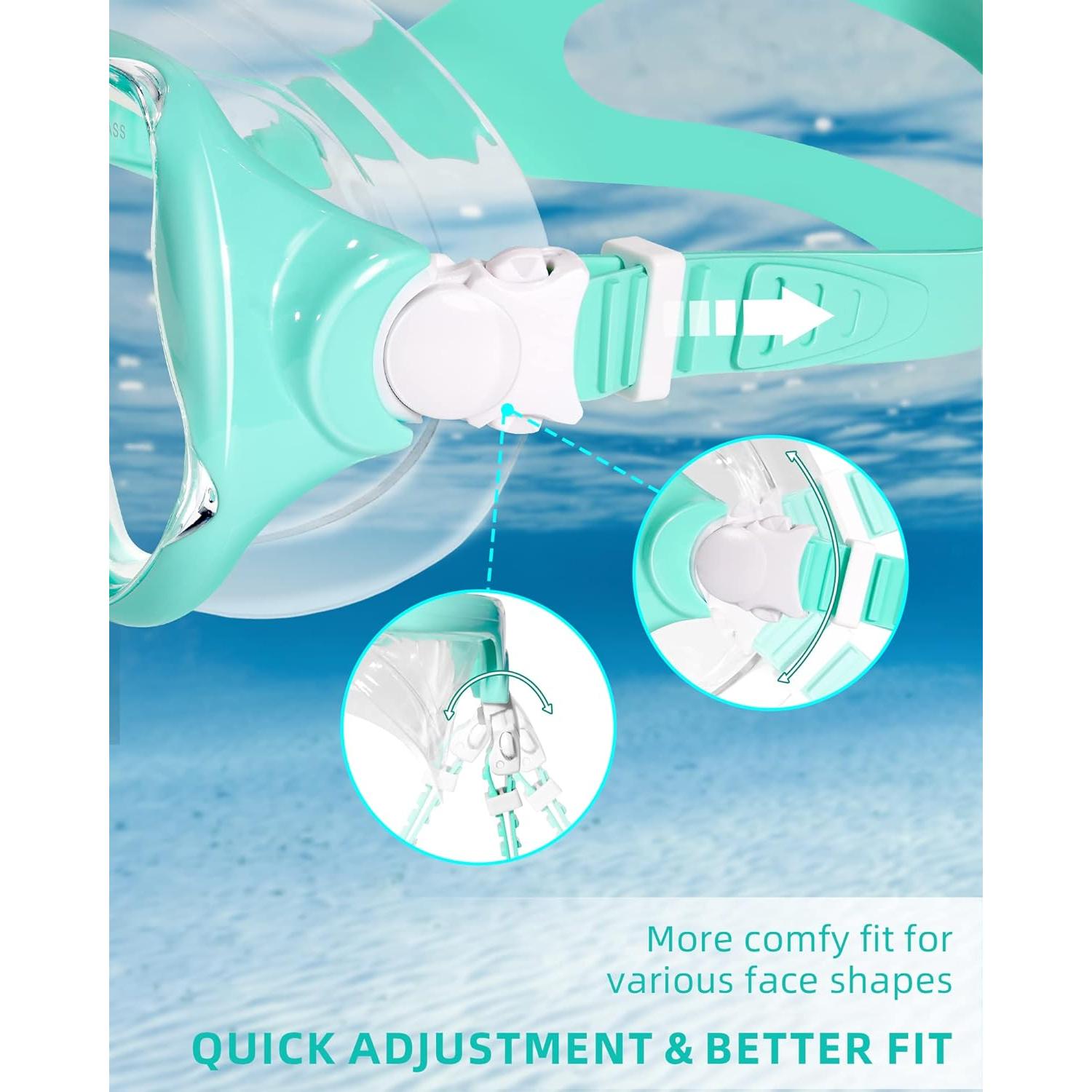 Gafas de natación Keary con máscara de buceo 180° vista clara