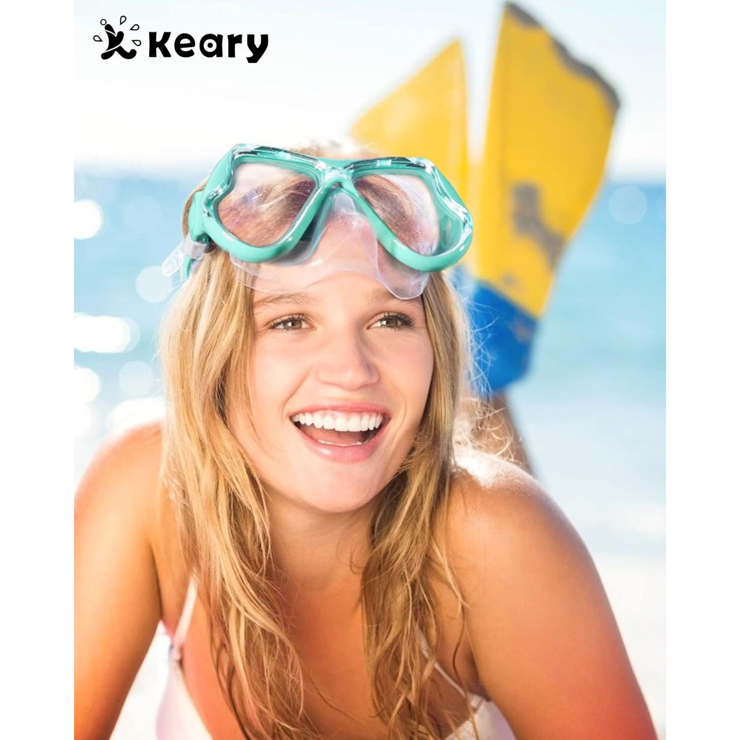 Gafas de natación Keary con máscara de buceo 180° vista clara