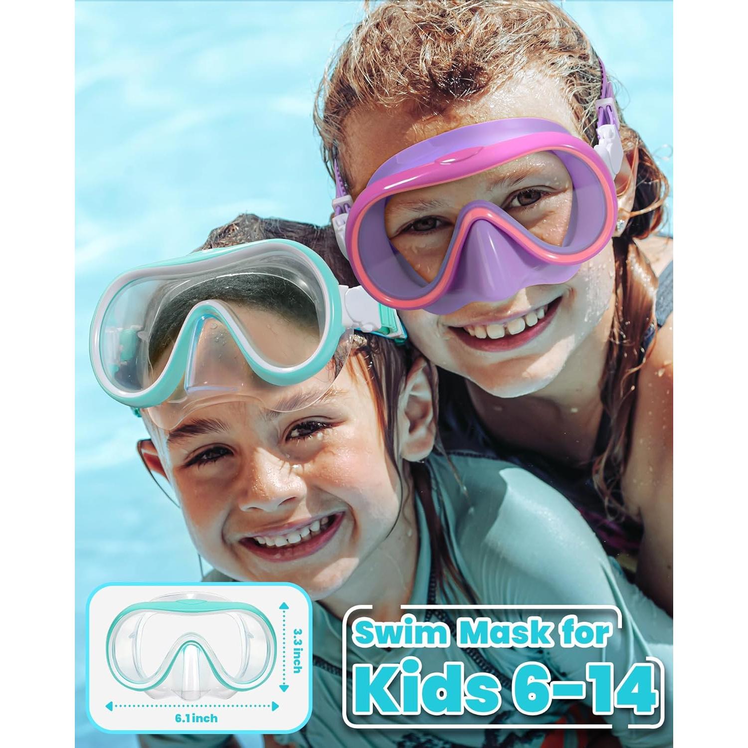 Gafas de Natación Seago para Niños 6-14 Años con Cubierta Nasal