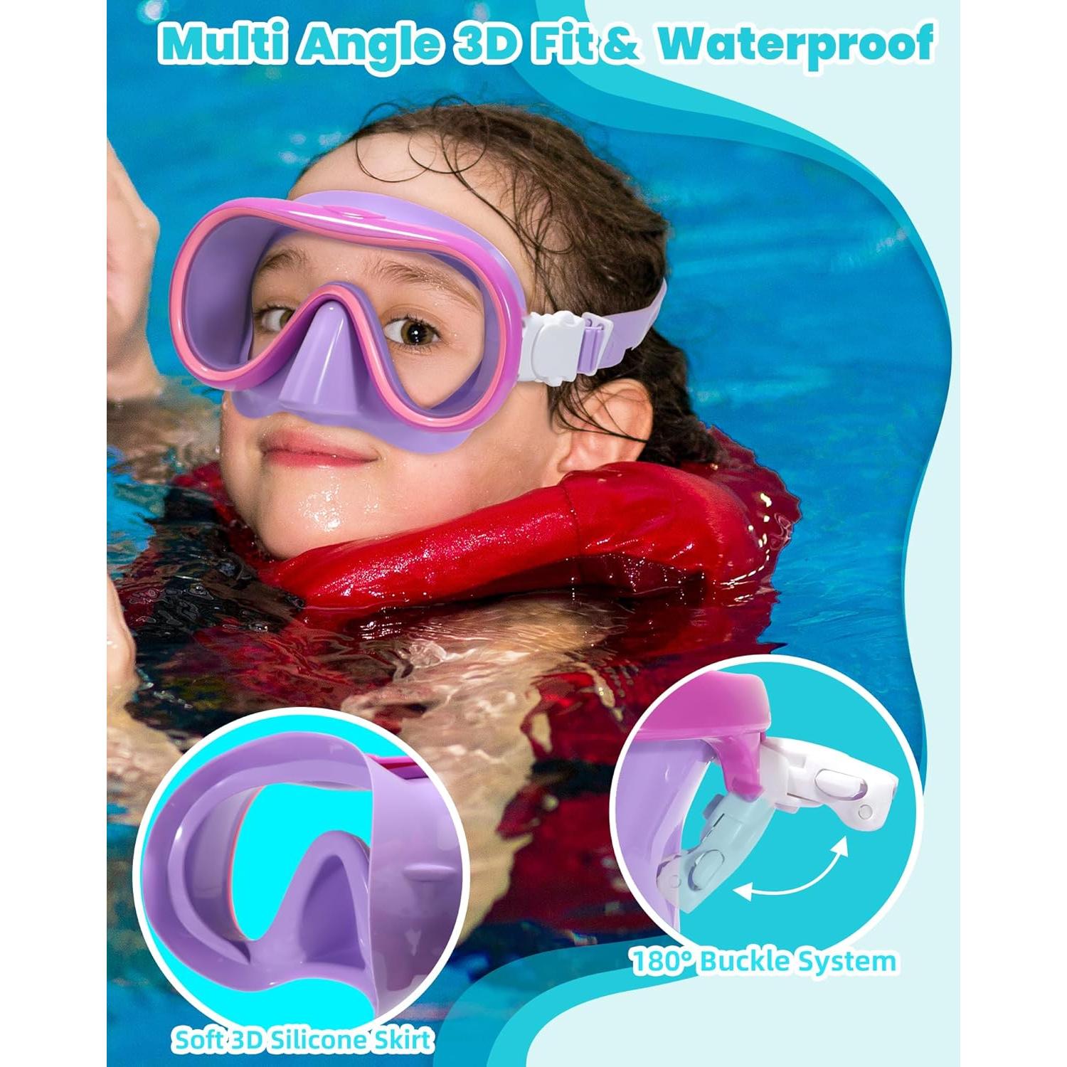 Gafas de Natación Seago para Niños 6-14 Años con Cubierta Nasal