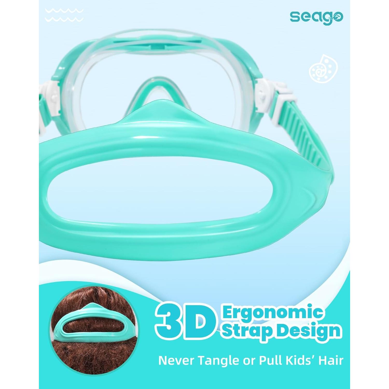 Gafas de Natación Seago para Niños 6-14 Años con Cubierta Nasal