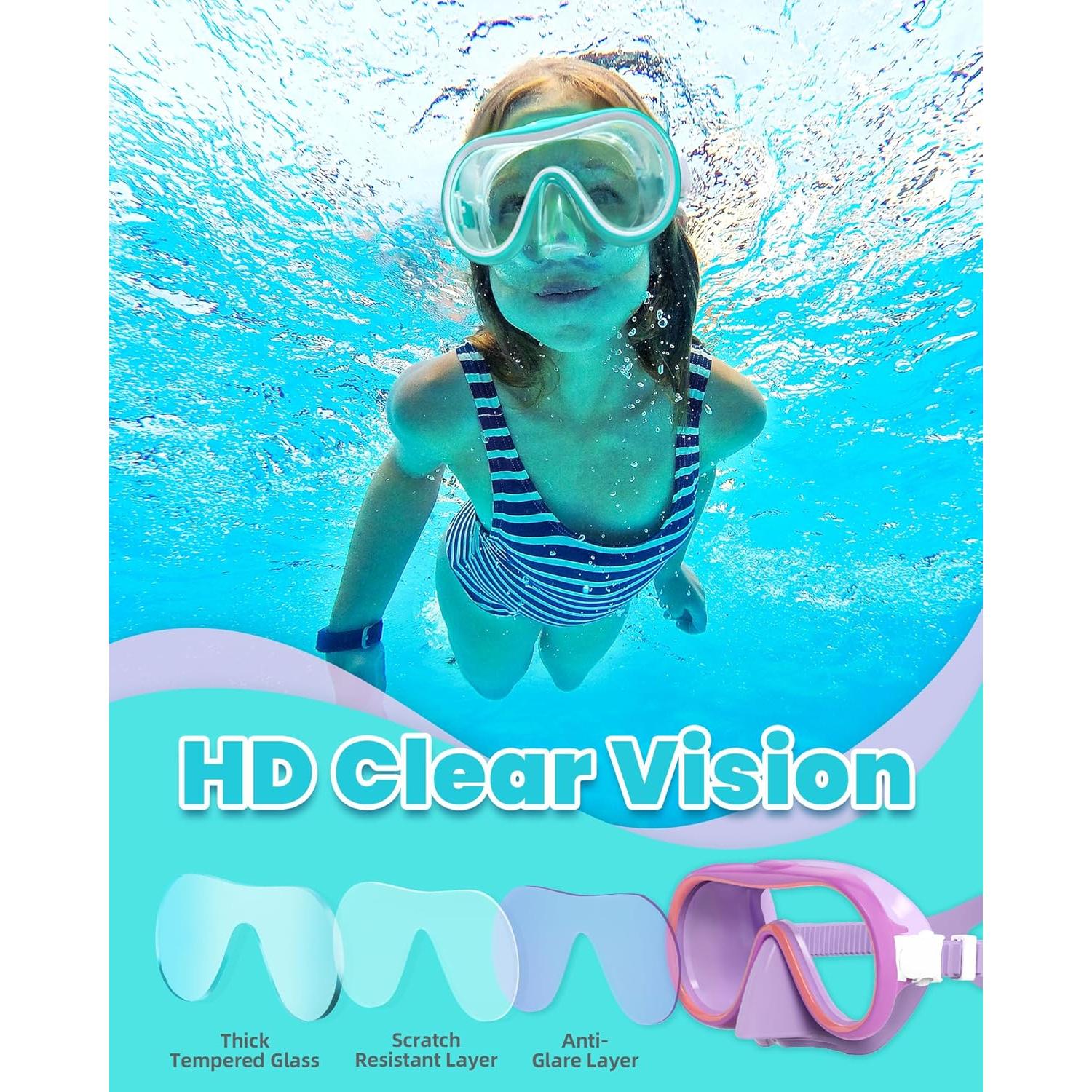 Gafas de Natación Seago para Niños 6-14 Años con Cubierta Nasal