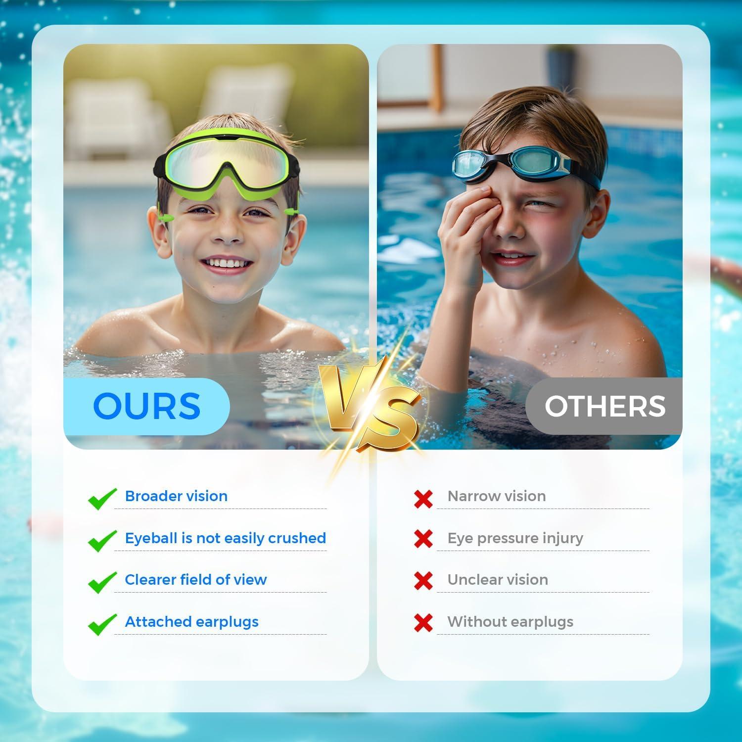 Gafas de Natación para Niños YLKJSWIM con Tapones y Anti-UV