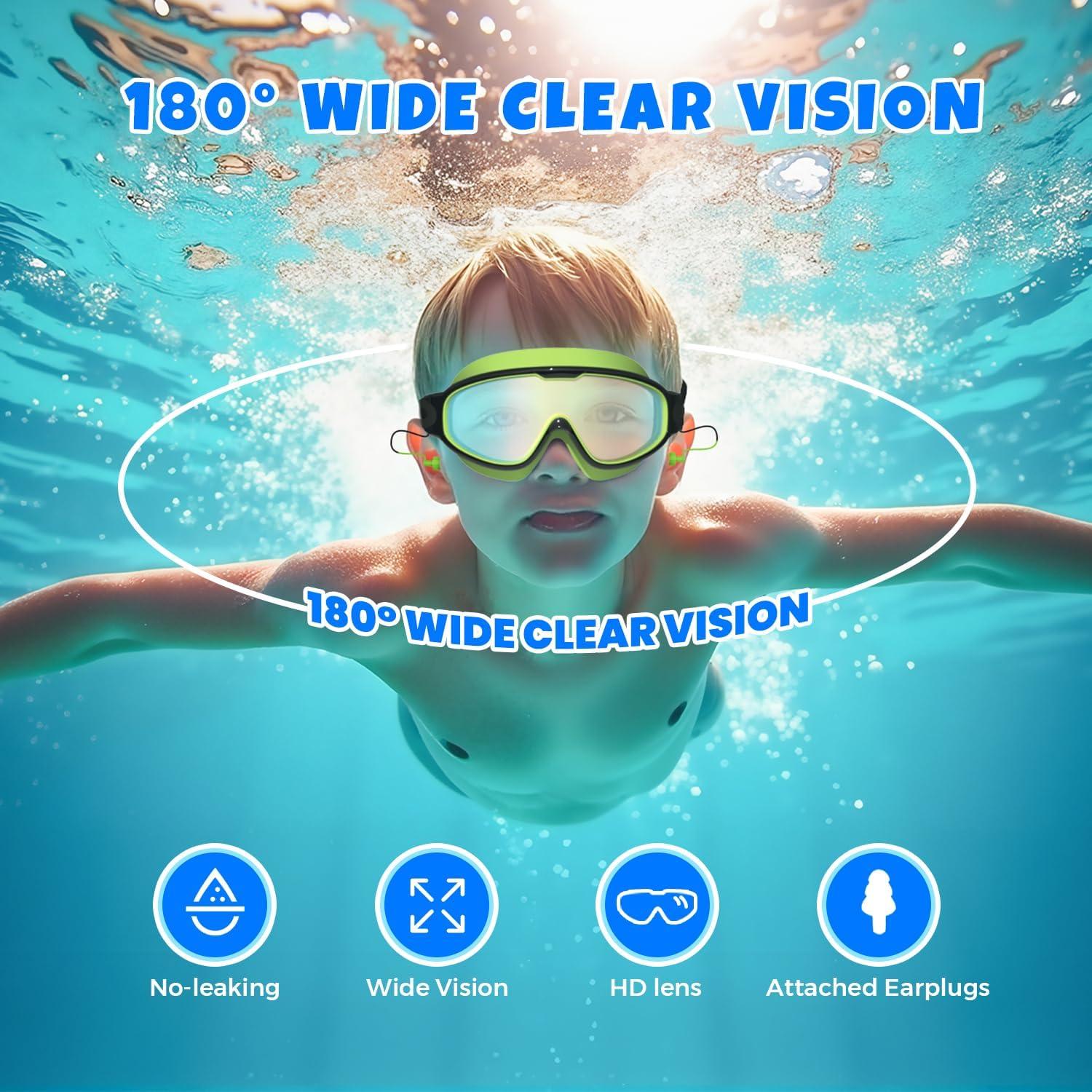 Gafas de Natación para Niños YLKJSWIM con Tapones y Anti-UV