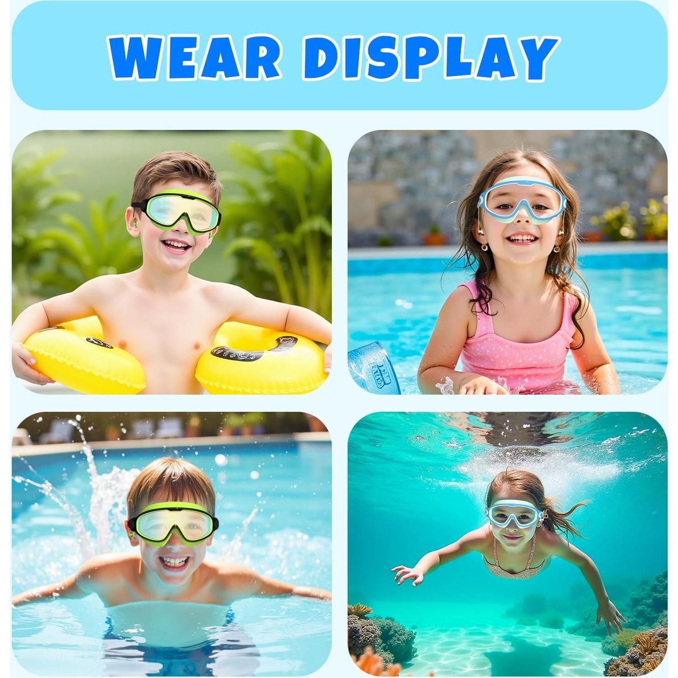 Gafas de Natación para Niños YLKJSWIM con Tapones y Anti-UV