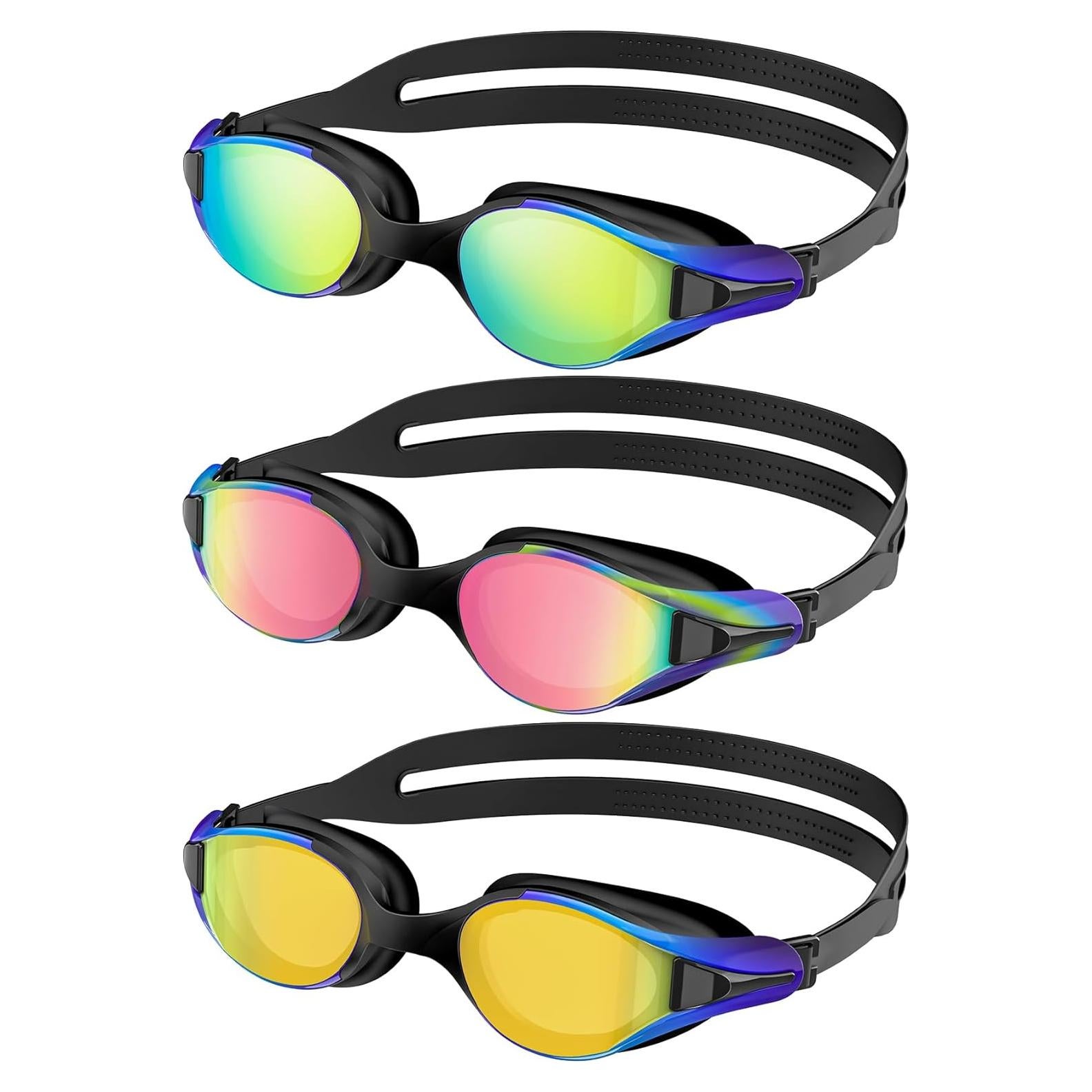 Gafas de natación NSSIW para adultos con protección UV400 - 3 paquetes