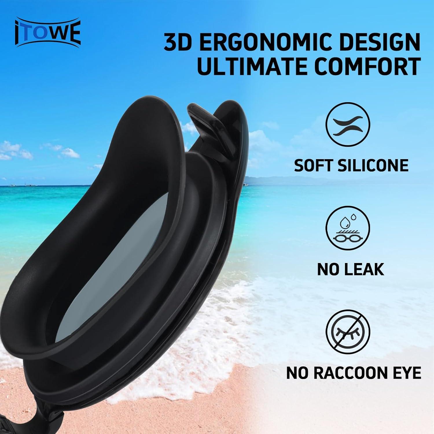 Gafas de natación iTOWE para adultos con protección UV y antiempañante