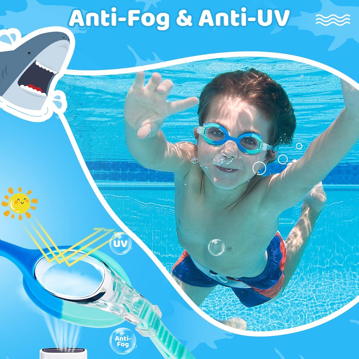 Gafas de natación Vvinca Kids anti-vaho y sin fugas