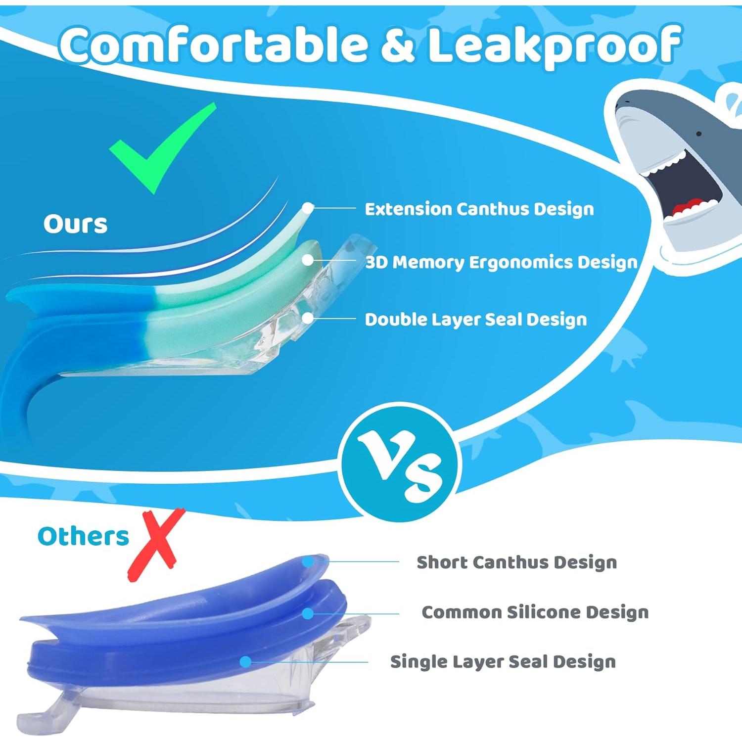 Gafas de natación Vvinca Kids anti-vaho y sin fugas