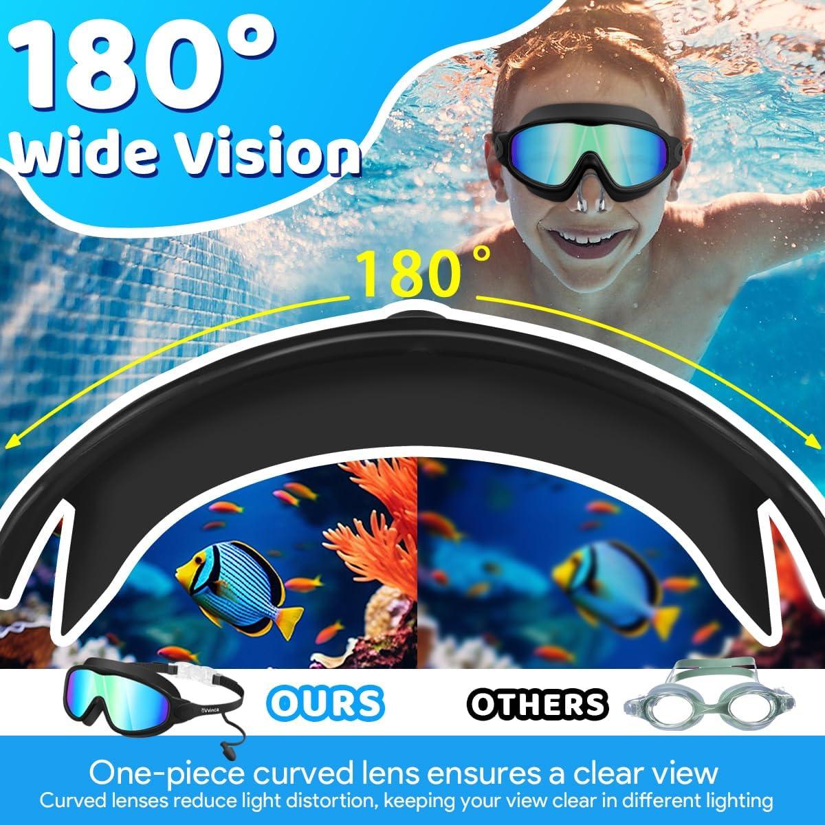 Gafas de natación Vvinca para niños con tapones y clip nariz
