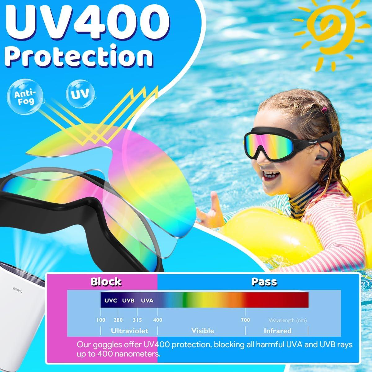 Gafas de natación Vvinca para niños con tapones y clip nariz