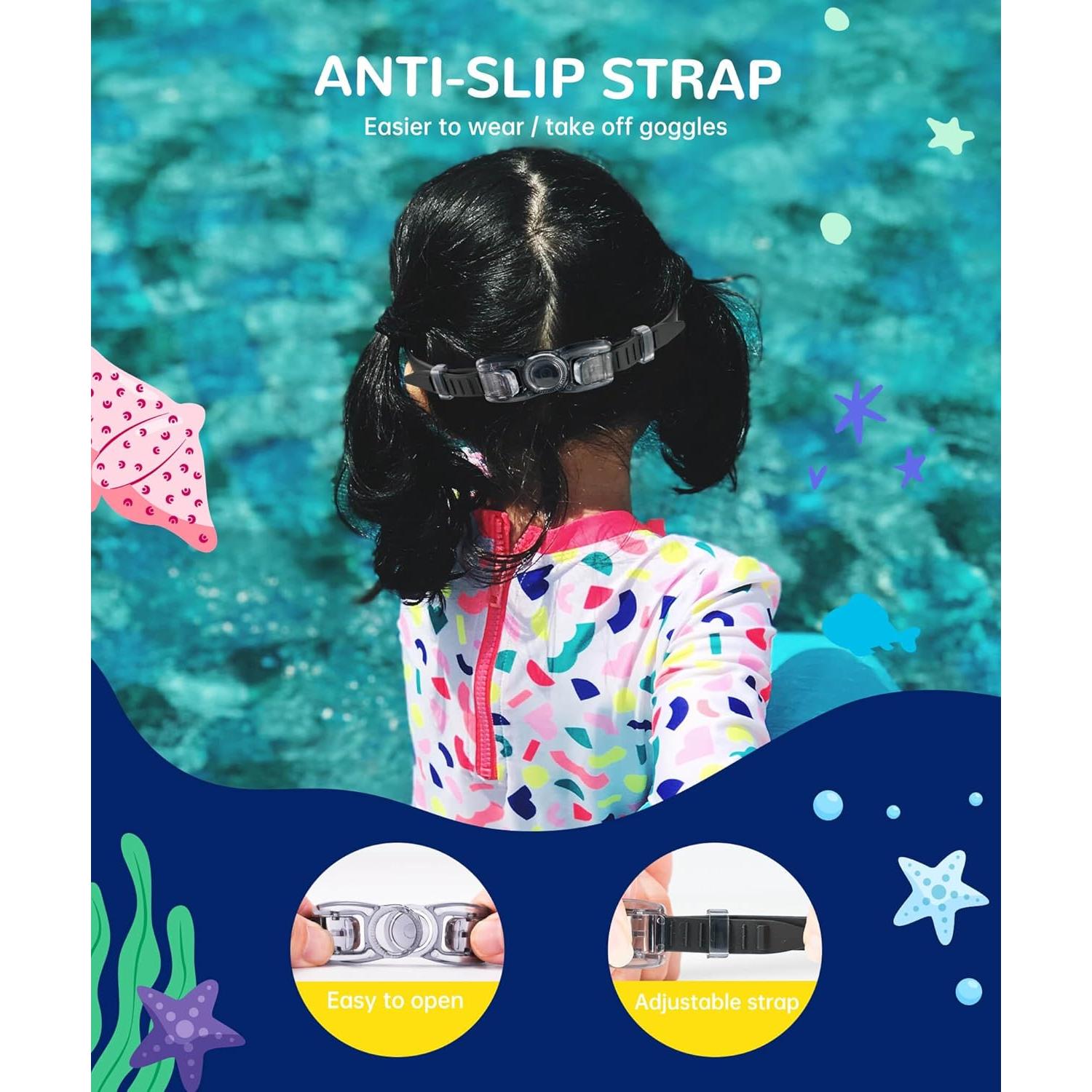 Gafas de natación NSSIW para niños 6-14 años UV400 antivaho