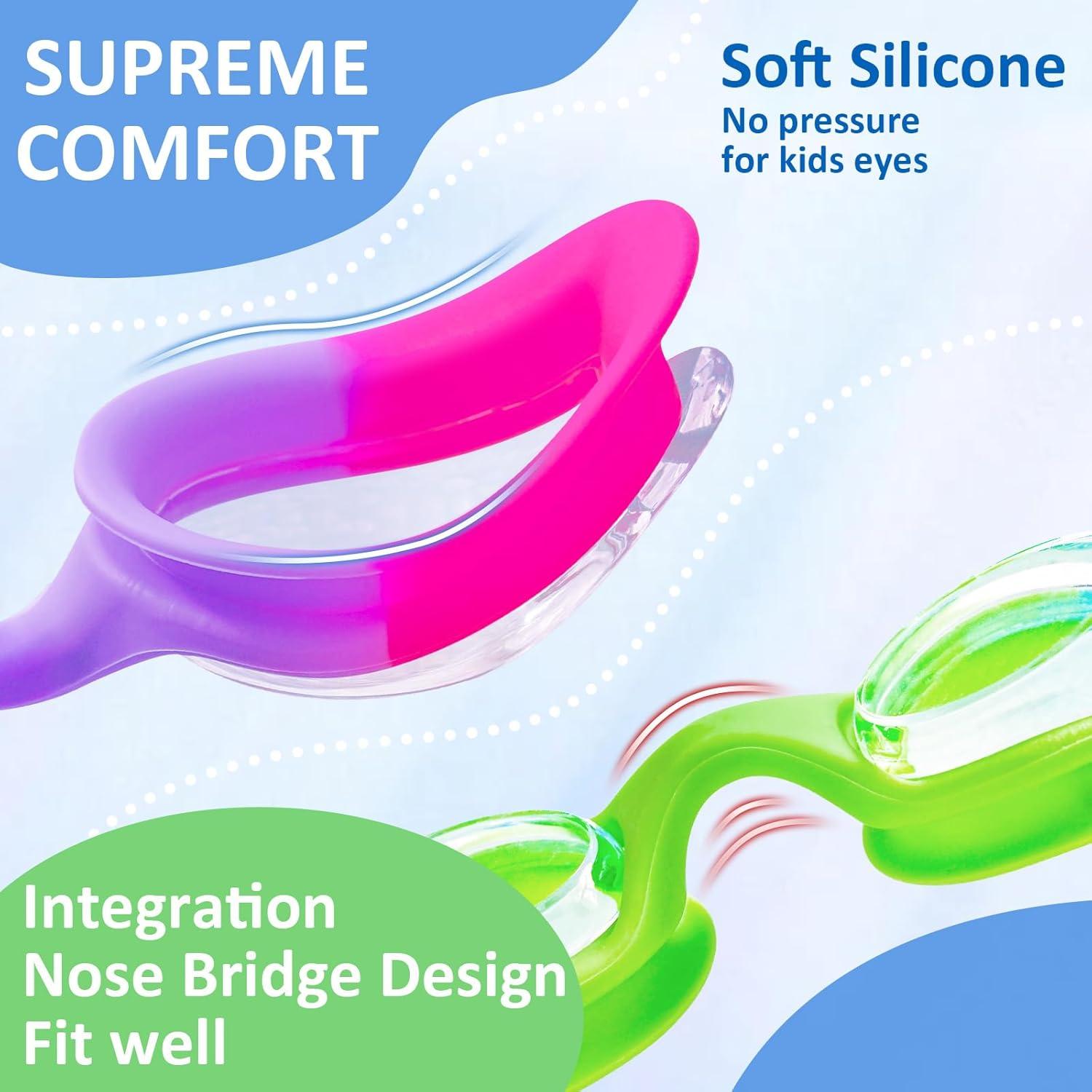 Gafas de natación XDX para niños - Paquete de 3, antiempañante