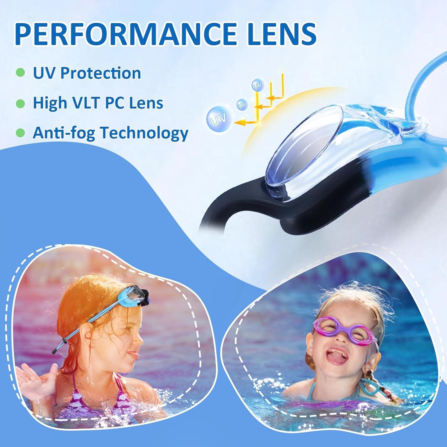 Gafas de natación XDX para niños - Paquete de 3, antiempañante