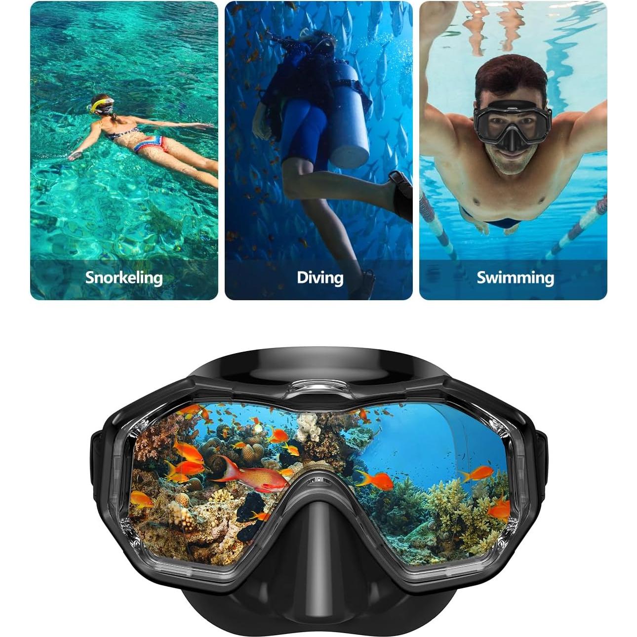 Gafas de natación WSTOO con 3 lentes HD y cubierta nasal