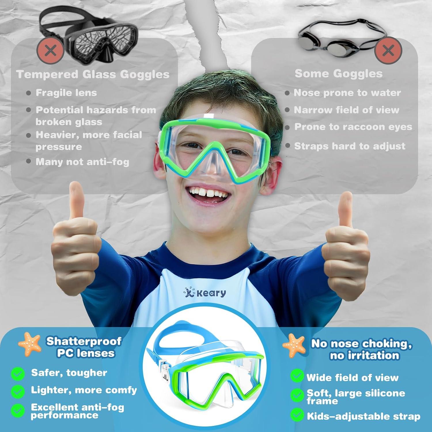 Gafas de Natación para Niños Keary 3 Ventanas Antiempañante