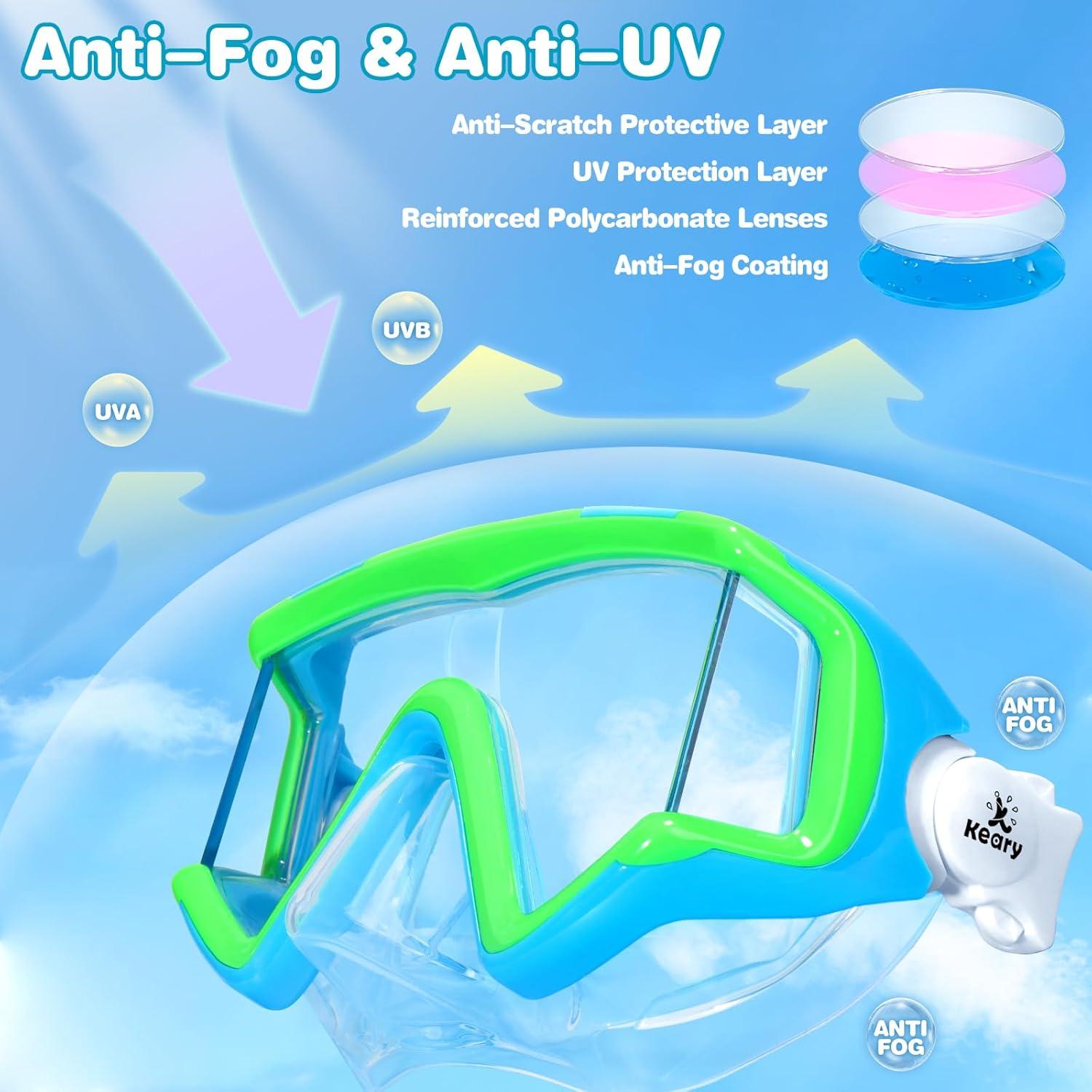 Gafas de Natación para Niños Keary 3 Ventanas Antiempañante