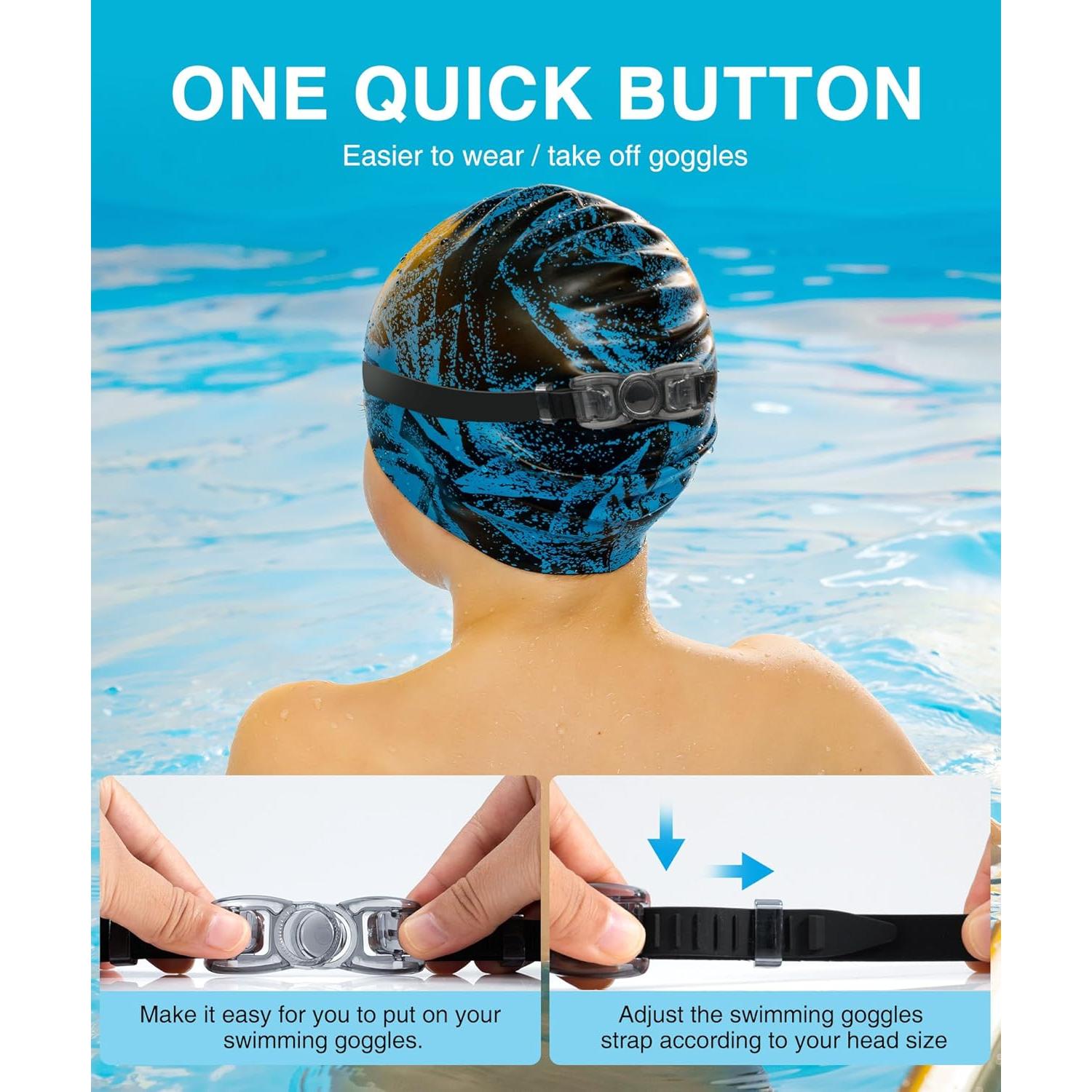 Gafas de natación QALLY para niños UV400 3 paquetes