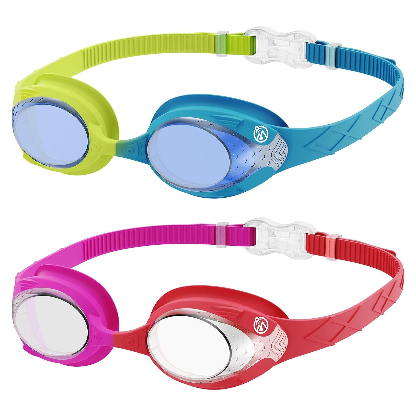 Gafas de natación para niños OutdoorMaster 2 Pack - Azul/Rosa