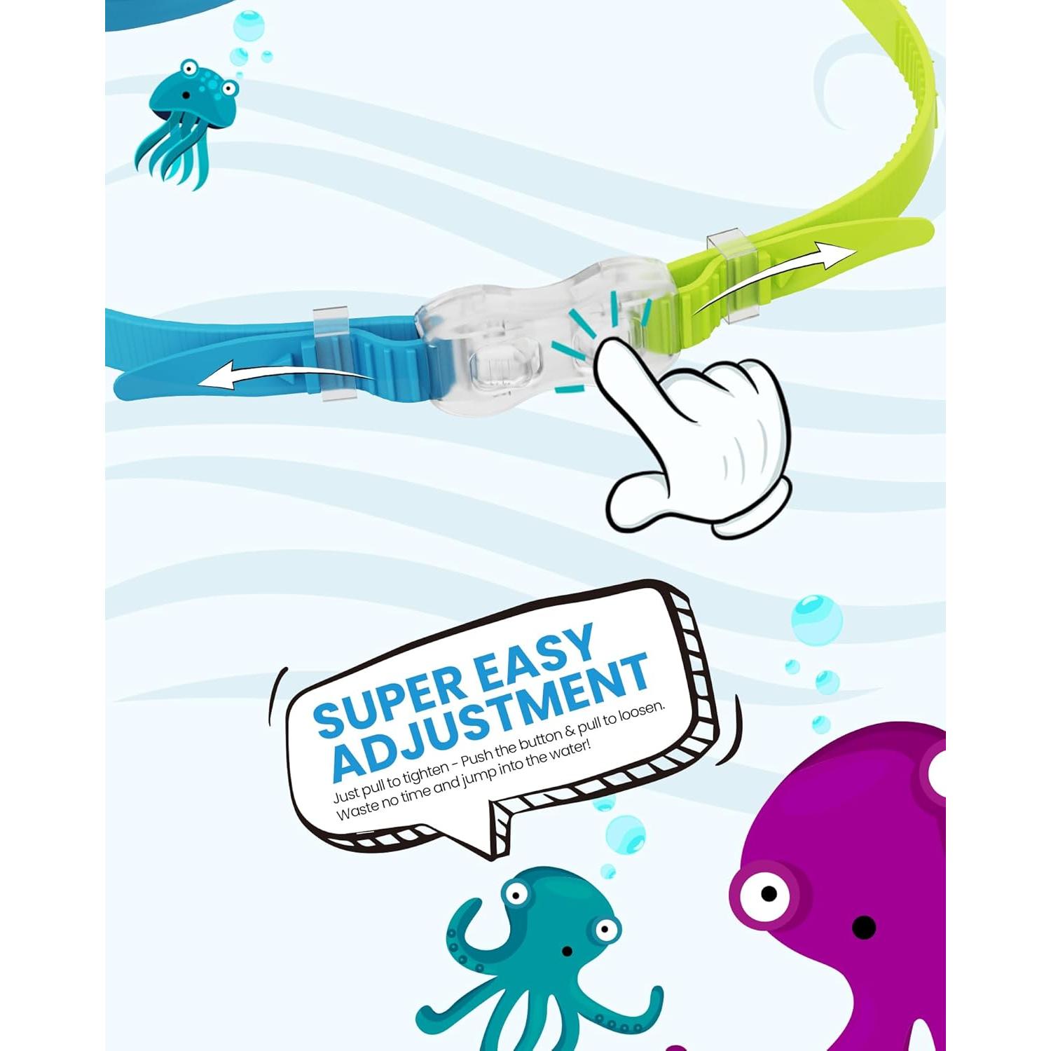 Gafas de natación para niños OutdoorMaster 2 Pack - Azul/Rosa