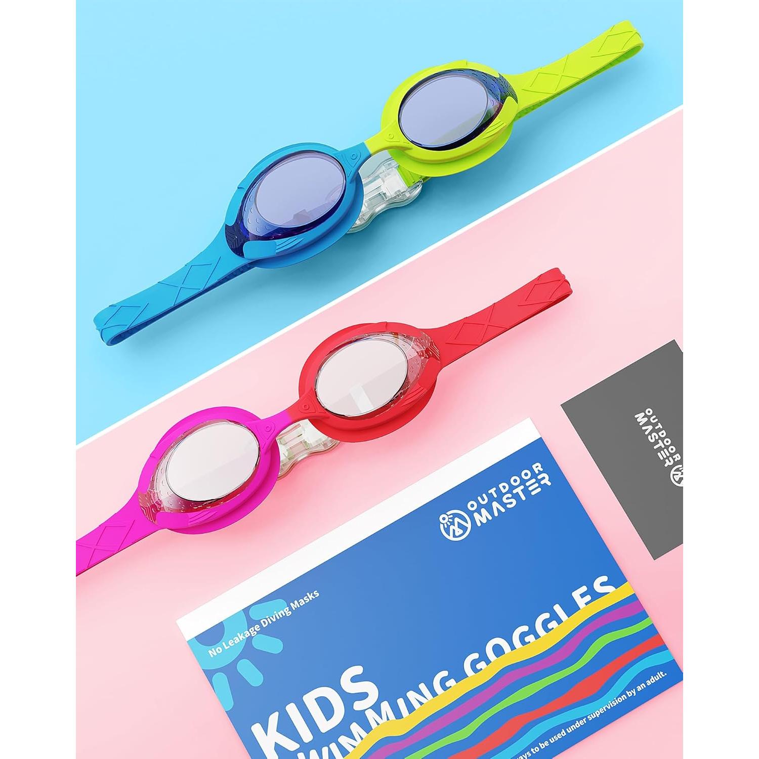 Gafas de natación para niños OutdoorMaster 2 Pack - Azul/Rosa