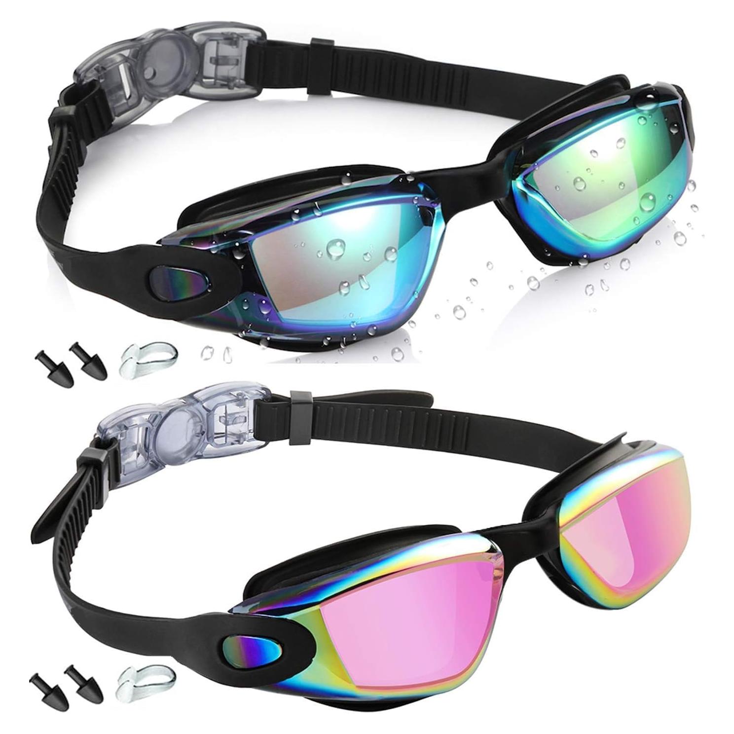 Gafas de natación antiempañante UV Silicona Unisex 2 pares