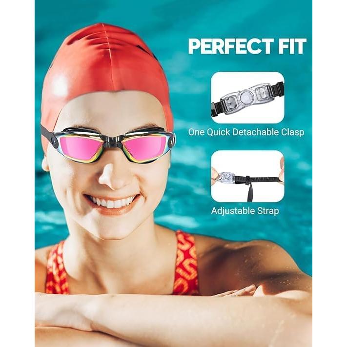 Gafas de natación antiempañante UV Silicona Unisex 2 pares