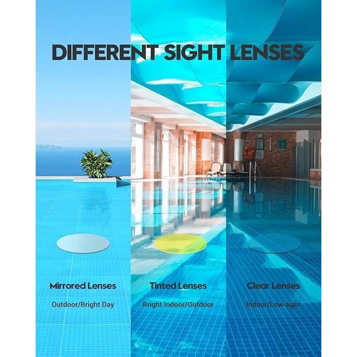 Gafas de natación antiempañante UV Silicona Unisex 2 pares