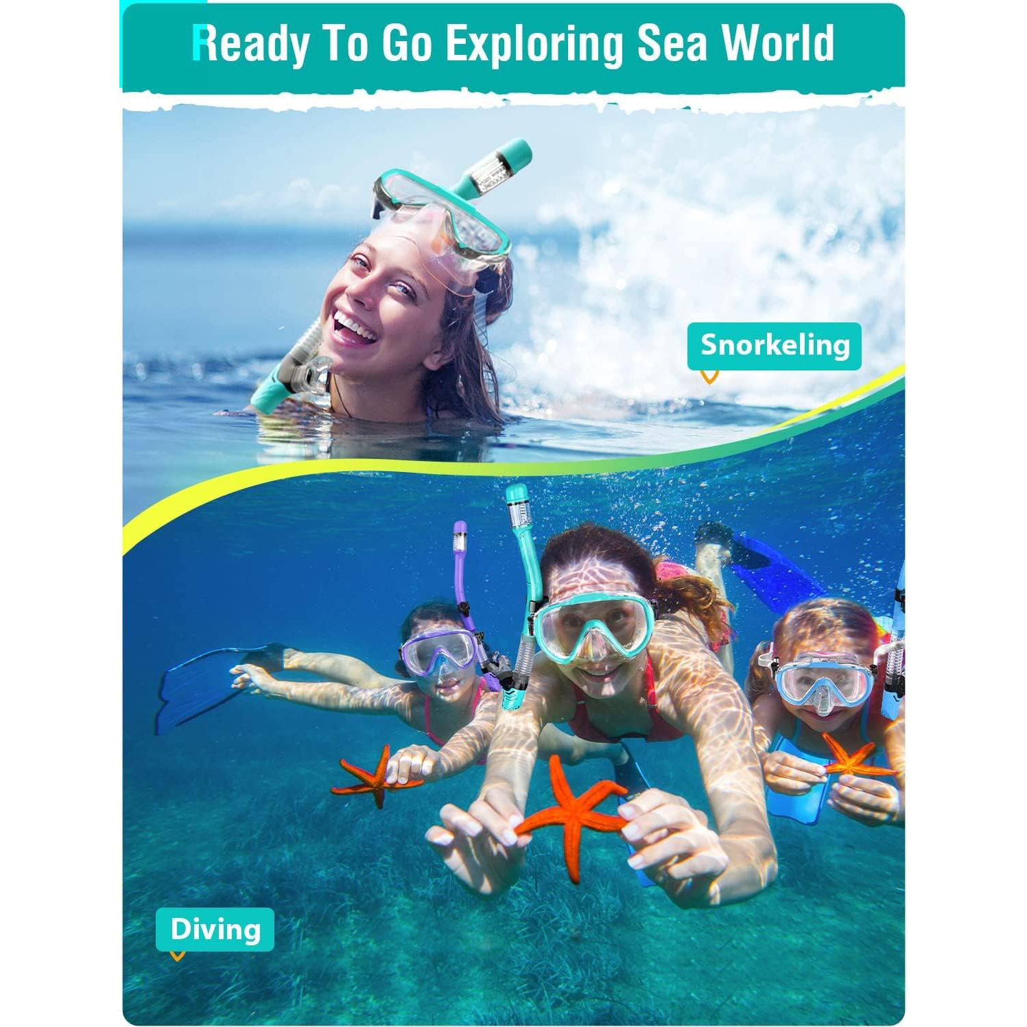 Conjunto de Snorkel Seovediary SS2-TMLV Antivaho Verde