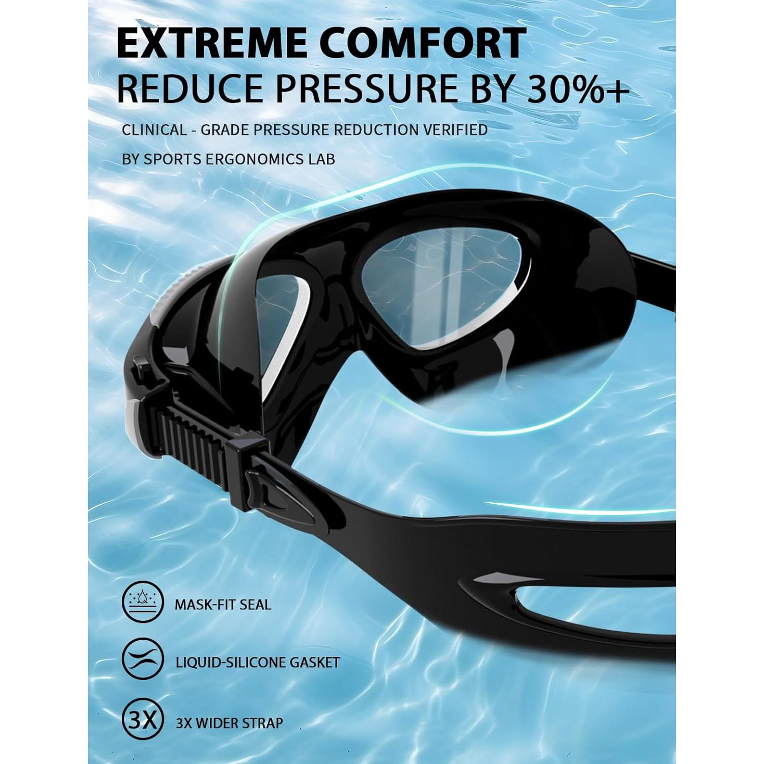 Gafas de Natación Siliwo 180° Panorámicas Adulto Silicona