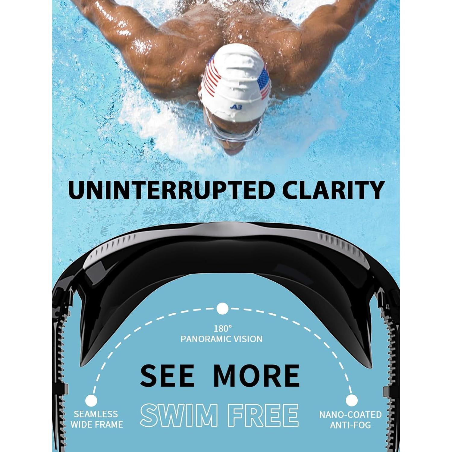 Gafas de Natación Siliwo 180° Panorámicas Adulto Silicona