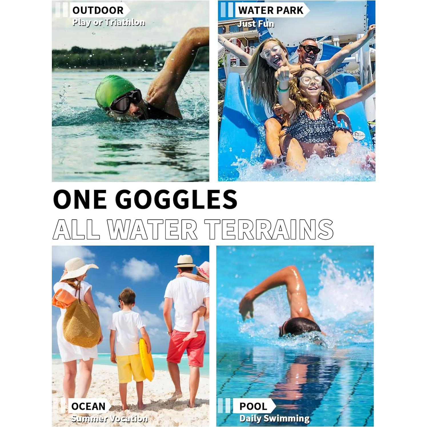 Gafas de Natación Siliwo 180° Panorámicas Adulto Silicona