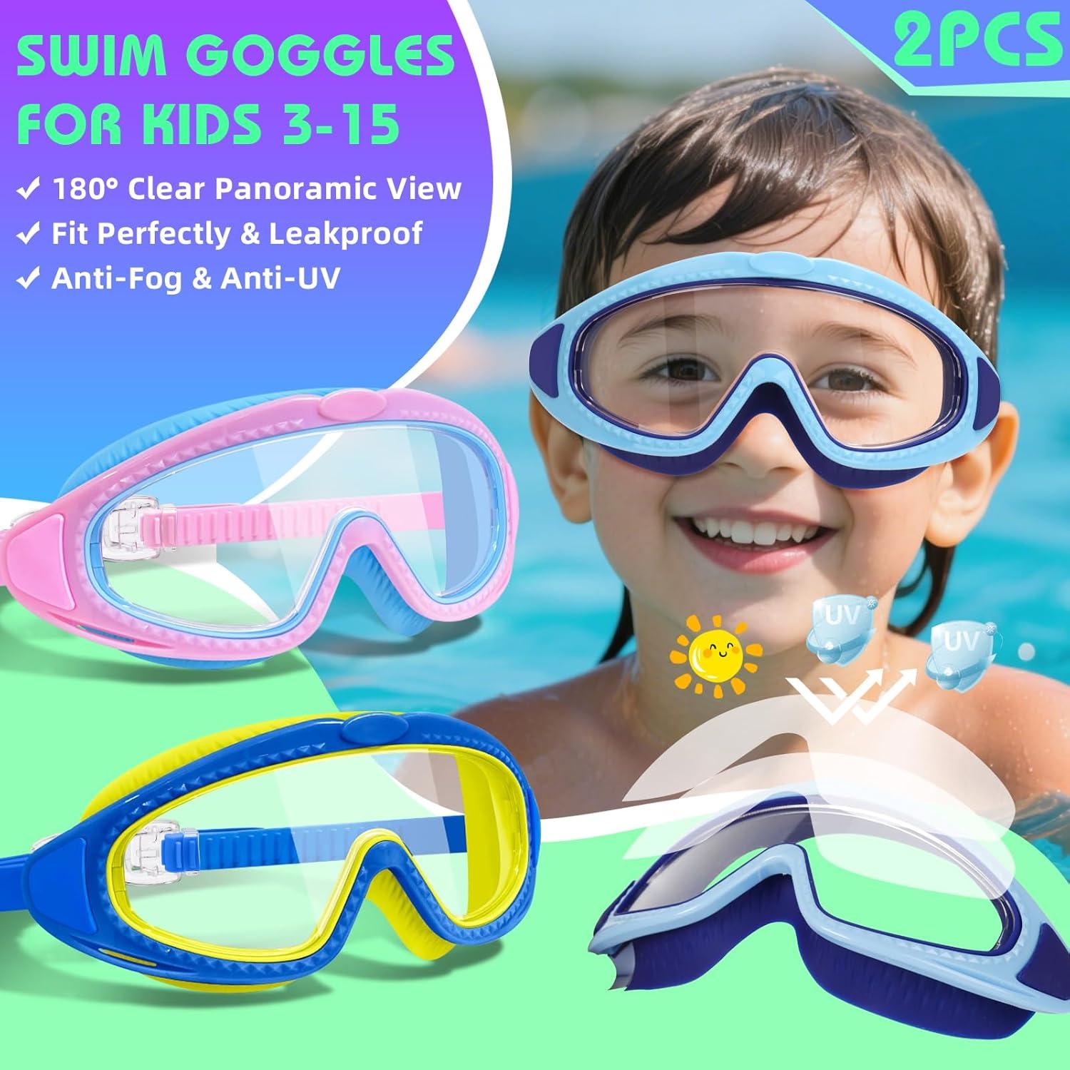 Gafas de Natación Antivaho para Niños 2 Piezas LYBHDAFA