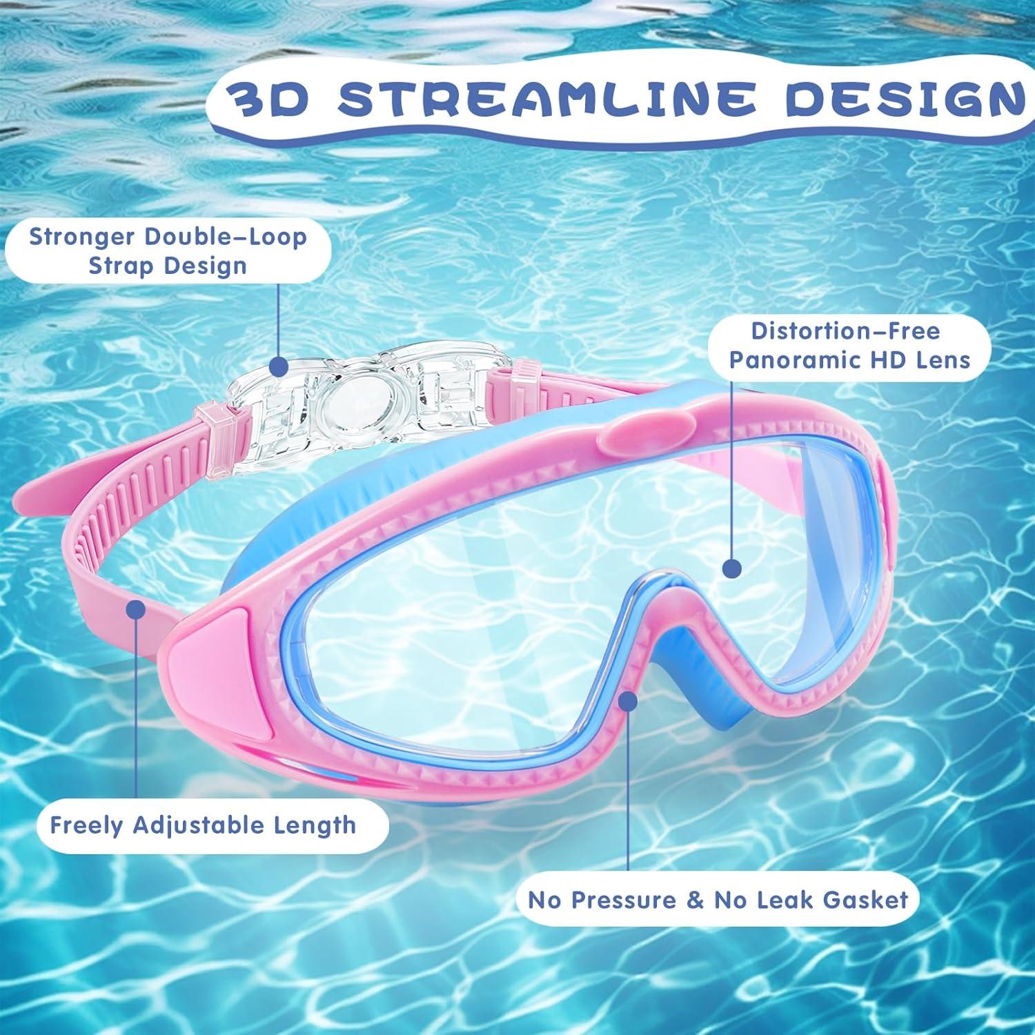 Gafas de Natación Antivaho para Niños 2 Piezas LYBHDAFA